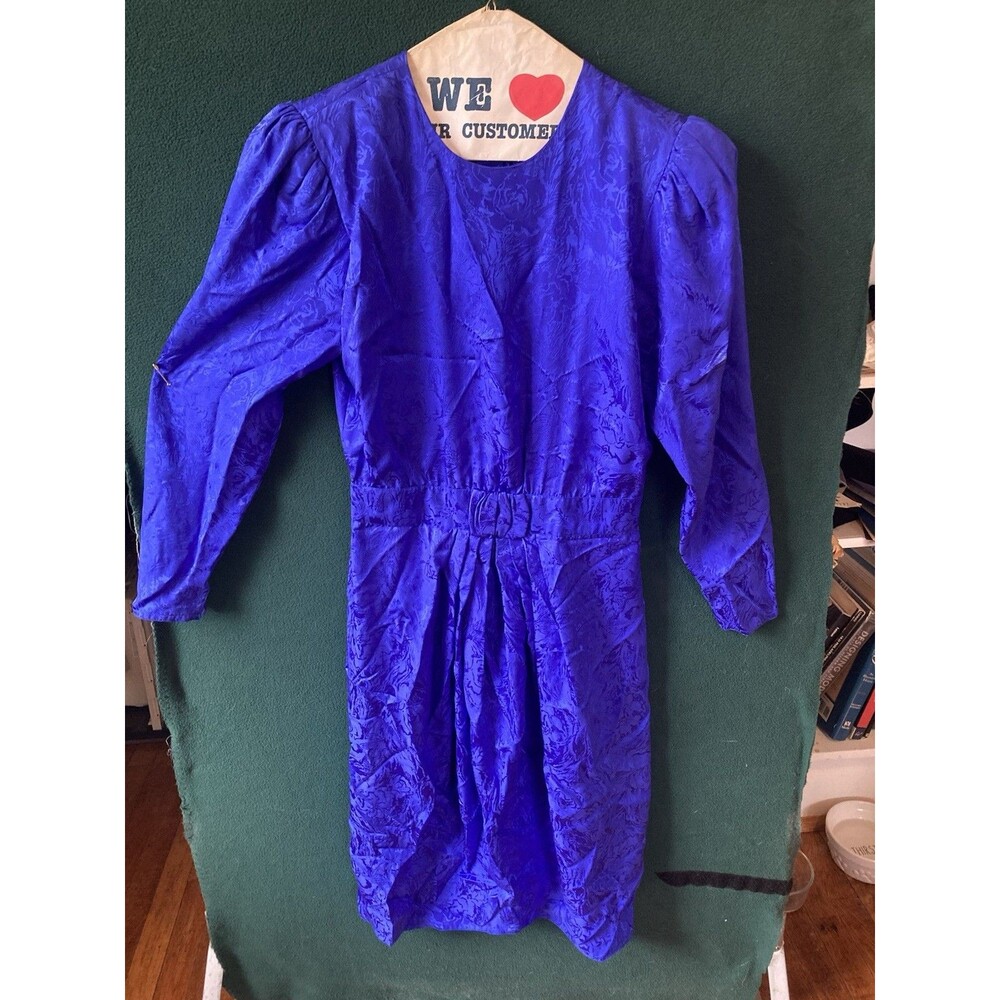 Jennene Booher 1980s Vintage Maggy London Petites 100% Silk Dress floral Sz 6
